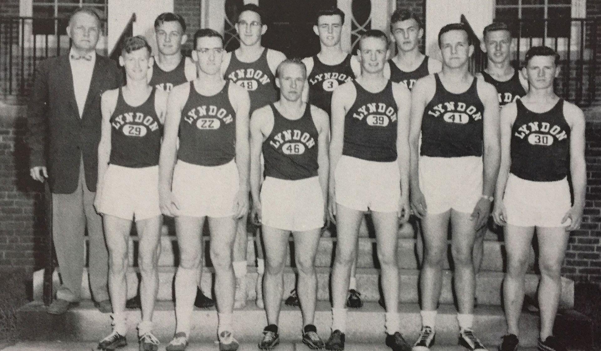 Historic photo of basketball team. 