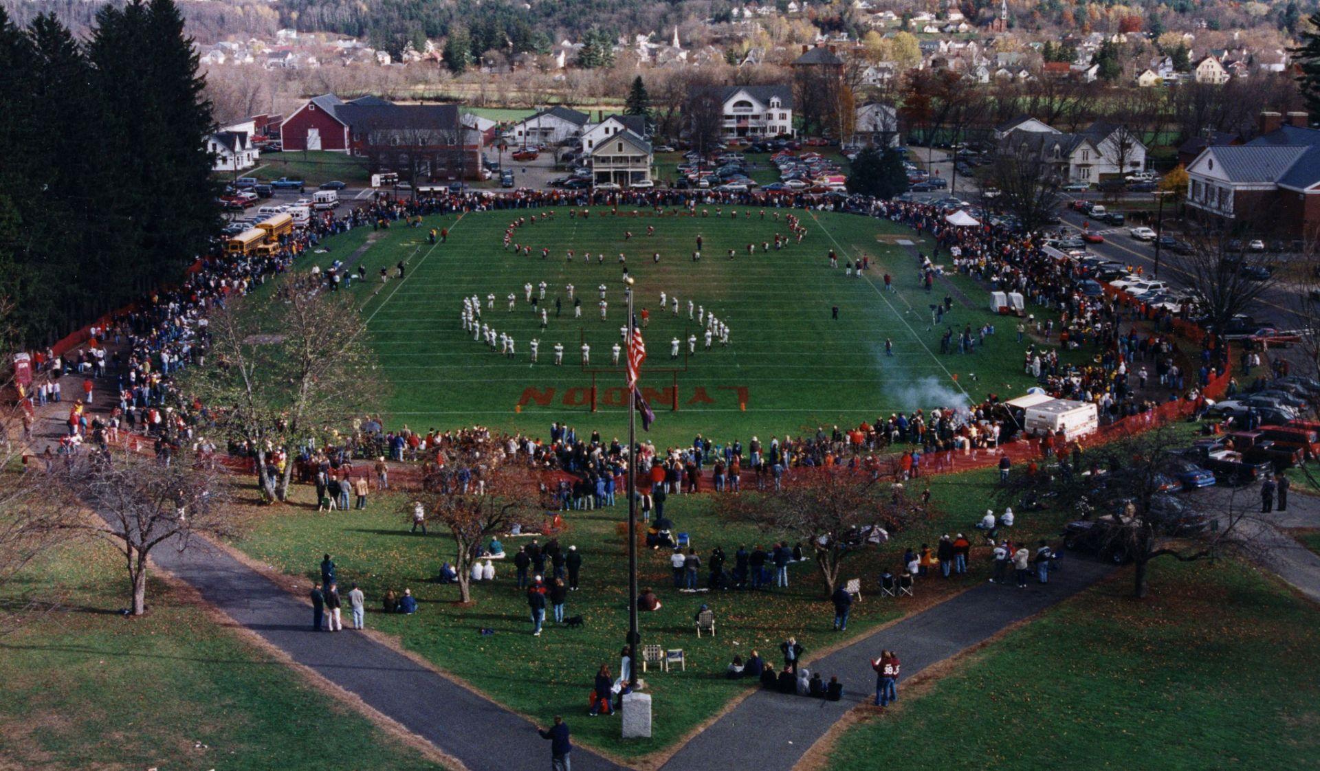 Historic photo of the football field. 