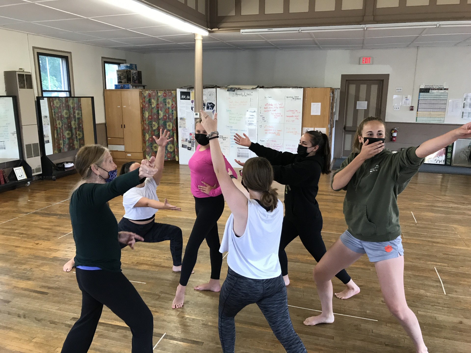 Guest artist Joan Wiegers instructs LI Dance students. 