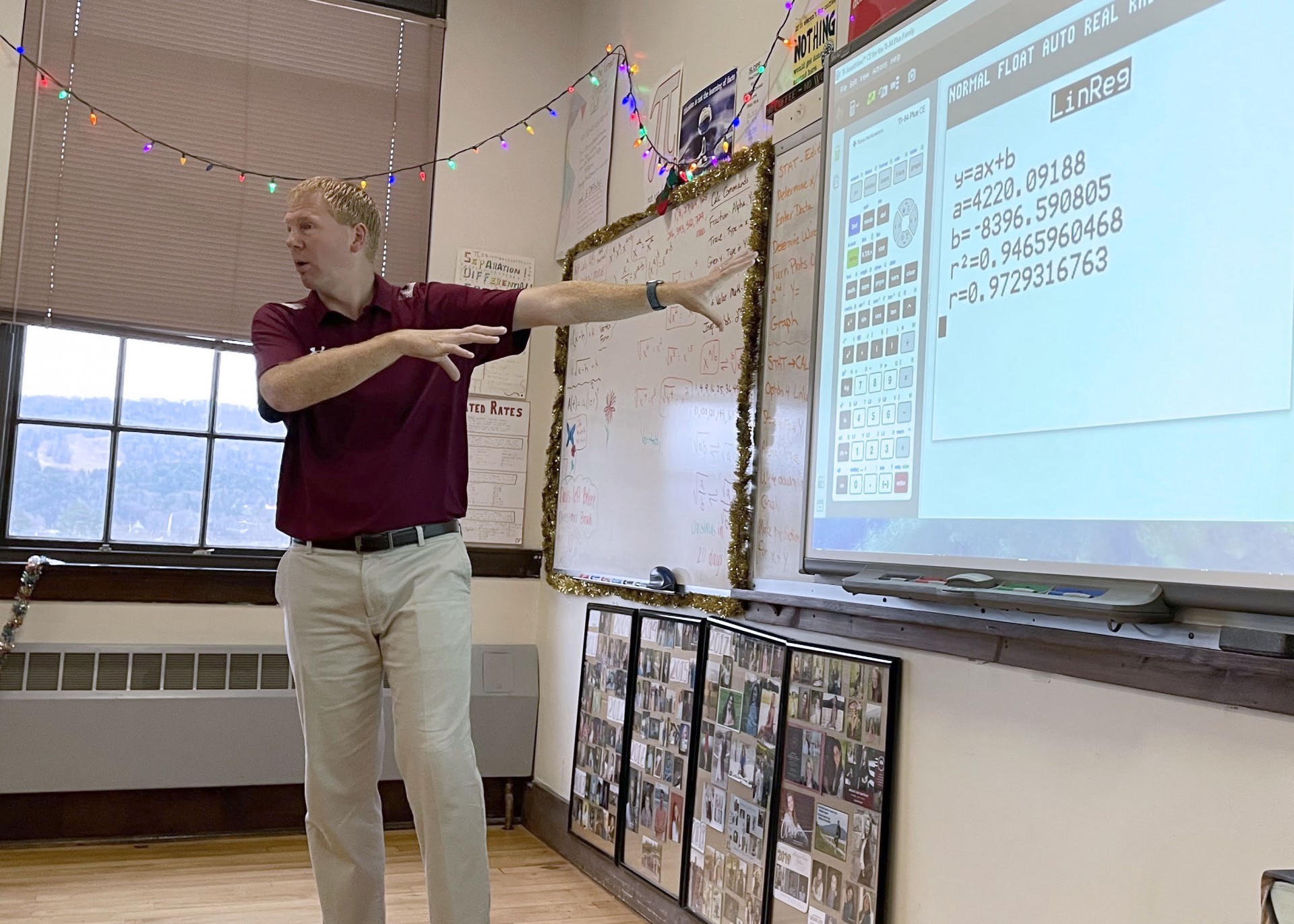 Math teacher Tim Ulrich pictured teaching his class. 